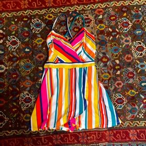 Striped Multi-Colored Skort Romper